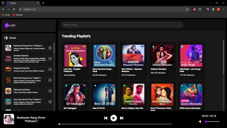 Music Streaming Web-App - Picture 1