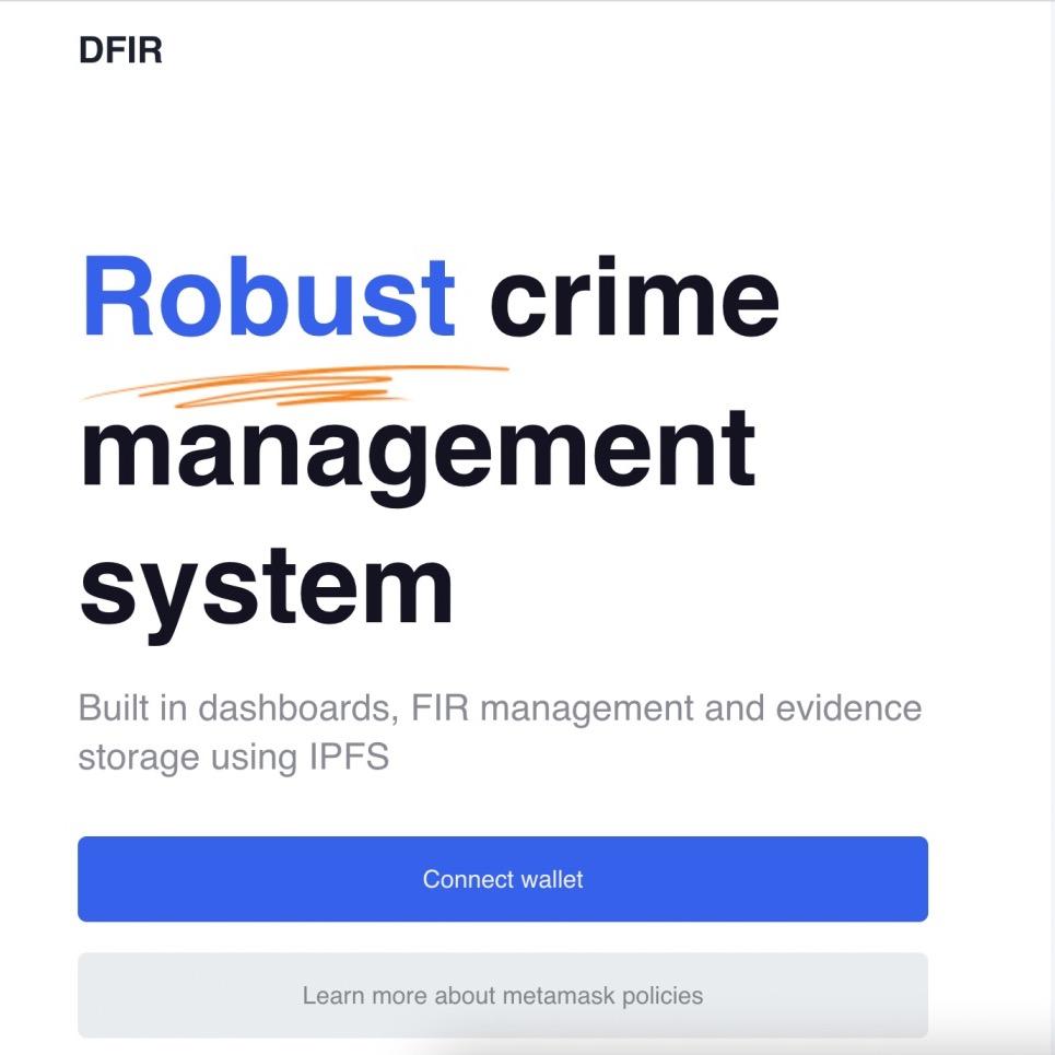 DFIR built using Polygon and NFT.Storage