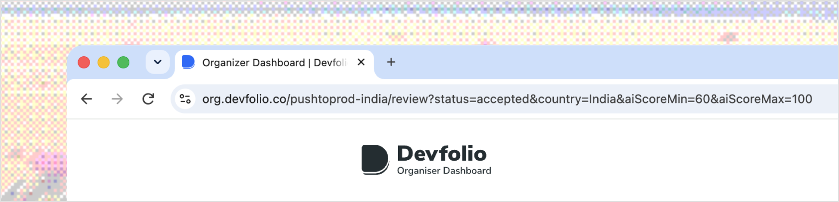 Address bar with Review tab filters in the URL.